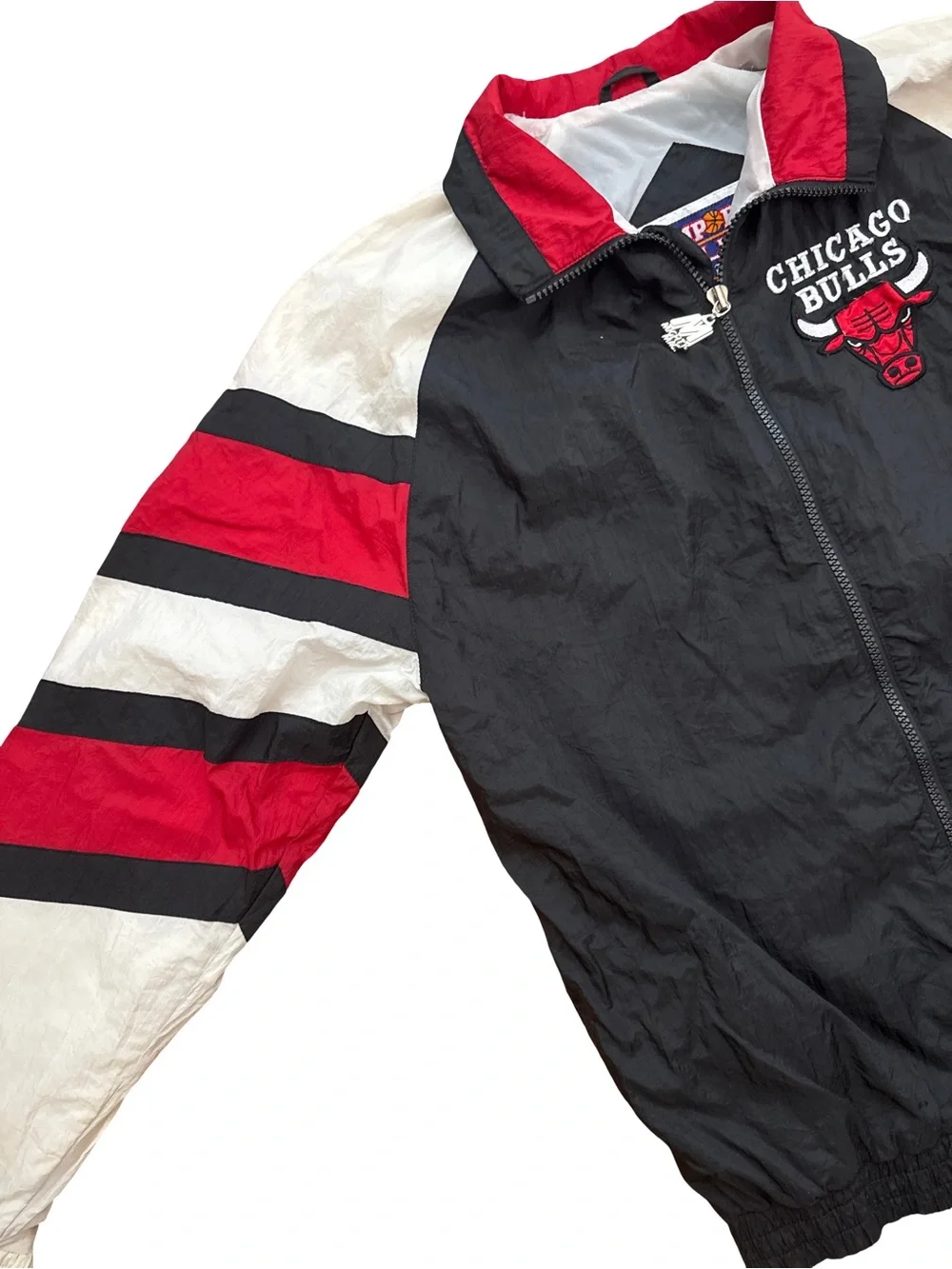 Vintage Chicago Bulls NBA Windbreaker Jacket Zip Youth L Jump Ball Club MJ 23